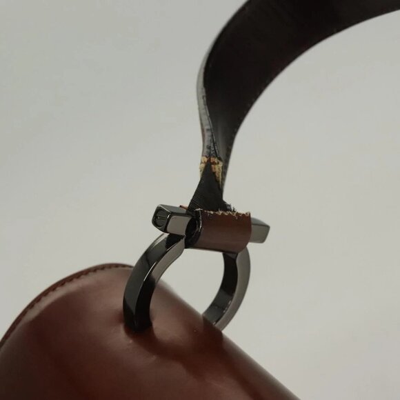 Salvatore Ferragamo Gancini Shoulder Bag Leather Brown Auth - Picture 5 of 16